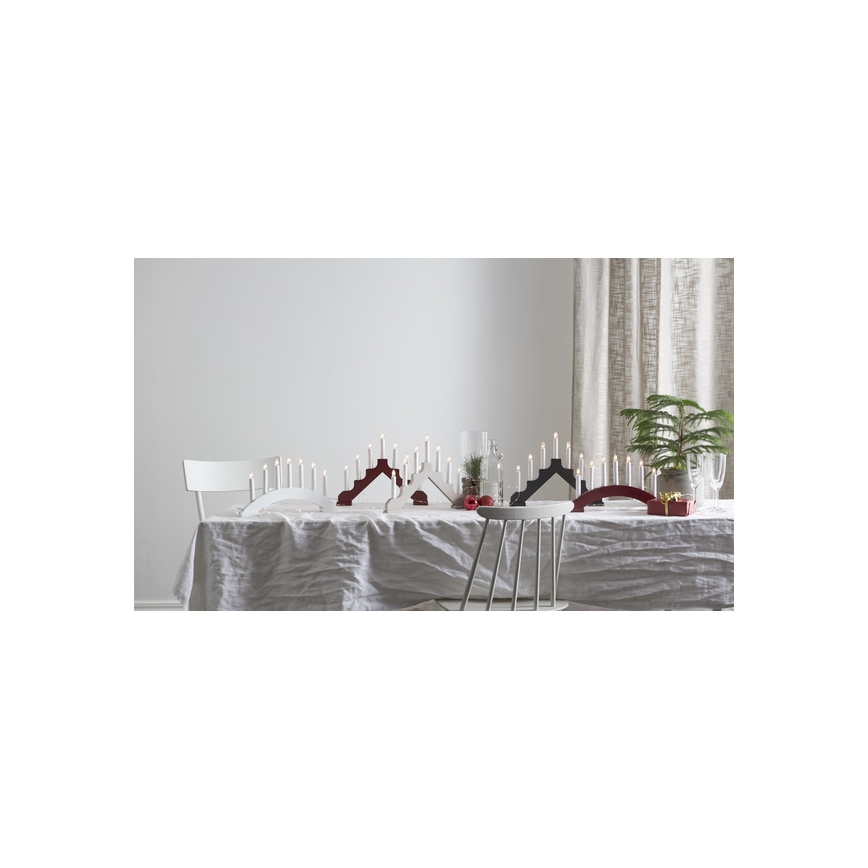 Eglo - Portavelas de Navidad BEA 7xE10/3W/230V rojo