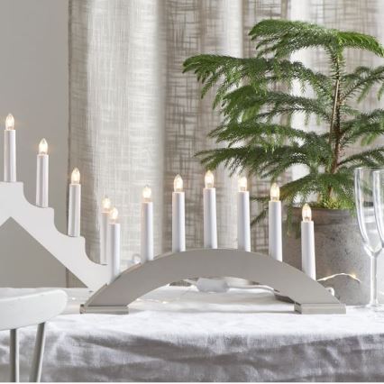 Eglo - Portavelas de Navidad 7xE10/3W/230V gris