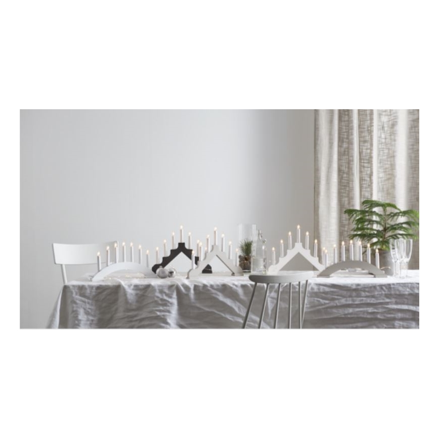 Eglo - Portavelas de Navidad 7xE10/3W/230V gris
