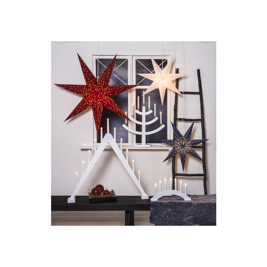 Eglo - Portavelas de Navidad 7xE10/3W/230V blanco
