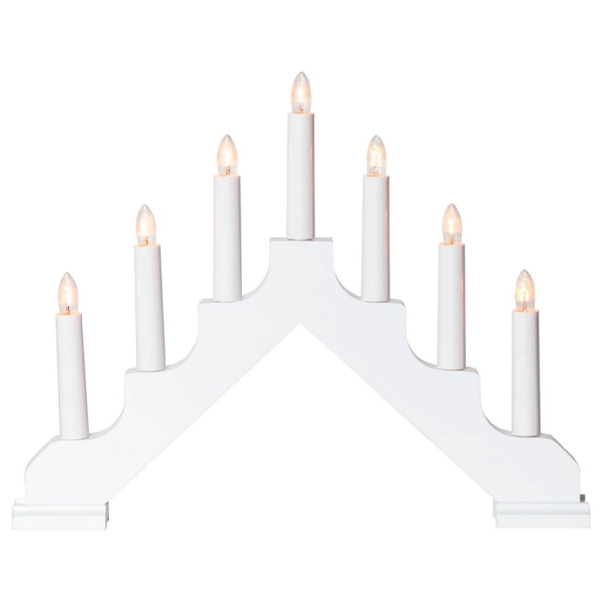 Eglo - Portavelas de Navidad 7xE10/3W/230V blanco