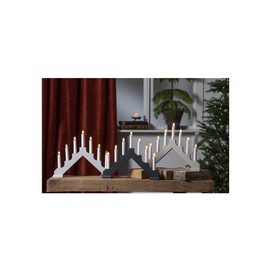 Eglo - Portavelas de Navidad 7xE10/3W/230V blanco