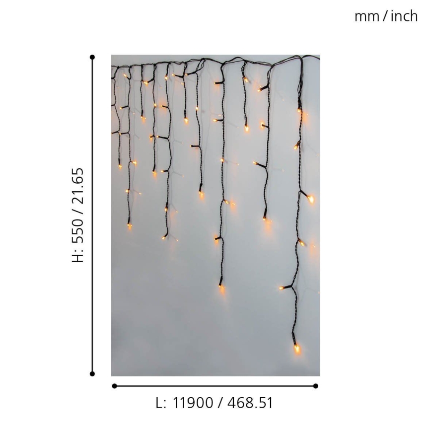 Eglo 410824 - Cadena de luces LED navideña para exterior GOLDEN 480xLED/17x0,55m IP44 blanco cálido