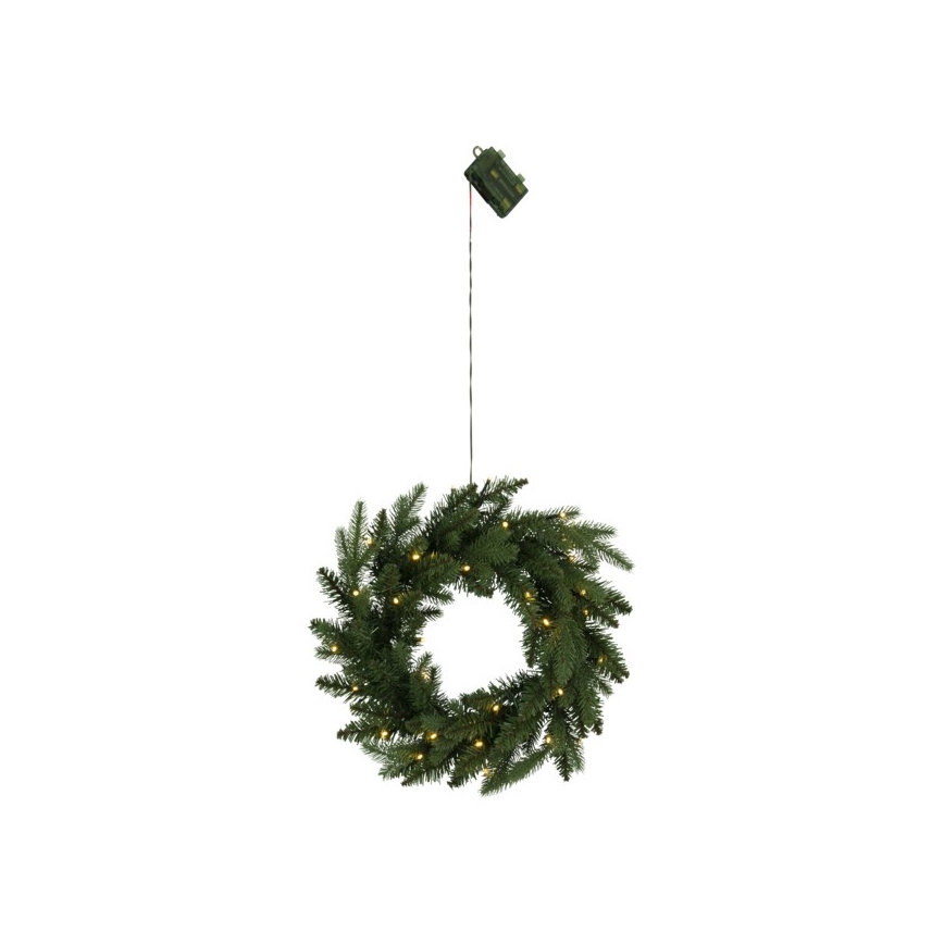 Eglo - LED Corona de Navidad de exterior con sensor 30xLED/0,064W/3xAA IP44