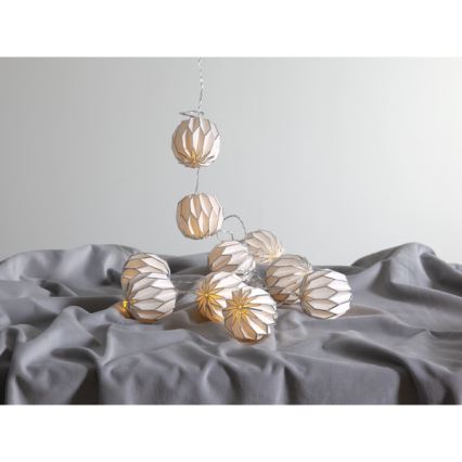 Eglo - Cadena de luces de Navidad LED 10xLED/3xAA 2,75m blanco/plata