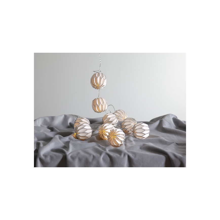 Eglo - Cadena de luces de Navidad LED 10xLED/3xAA 2,75m blanco/plata