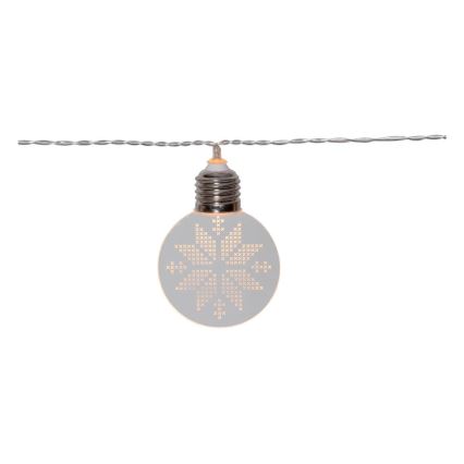 Eglo 411112 - Cadena de luces de Navidad LED ORNAMENT 10xLED/3xAA 2,4m blanco cálido