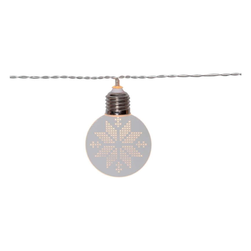 Eglo 411112 - Cadena de luces de Navidad LED ORNAMENT 10xLED/3xAA 2,4m blanco cálido