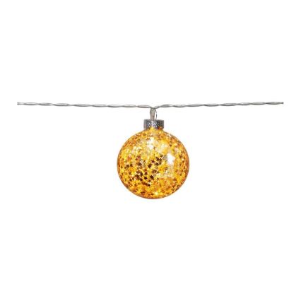 Eglo 411115 - Cadena de luces de Navidad LED GLITTER 10xLED/2xAA 1,65m blanco cálido
