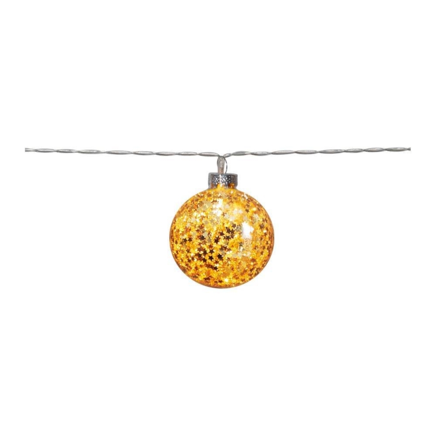 Eglo 411115 - Cadena de luces de Navidad LED GLITTER 10xLED/2xAA 1,65m blanco cálido