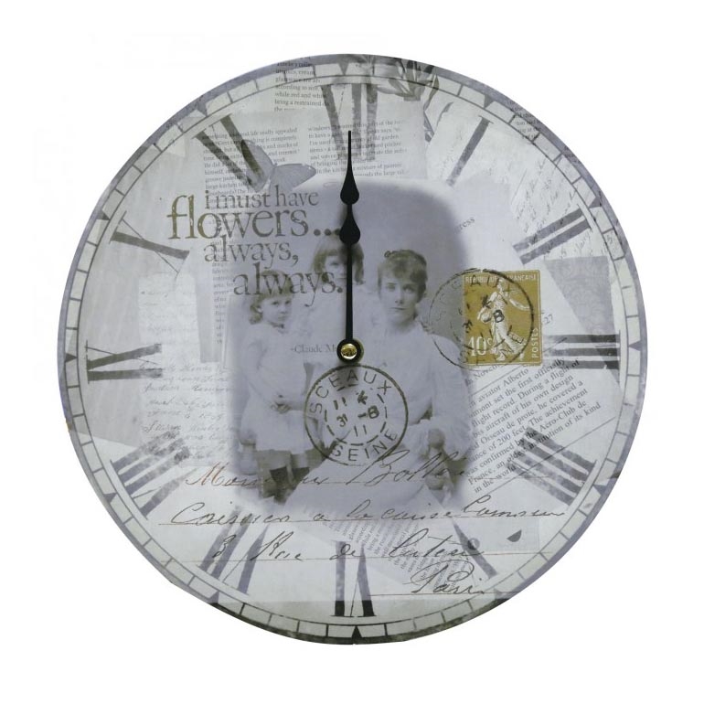 Eglo 41186 - Reloj de pared Vintage tarjeta postal