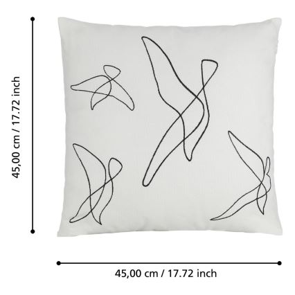 Eglo - Almohada decorativa 45x45 cm blanco/negro