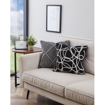 Eglo - Almohada decorativa 45x45 cm negro/blanco