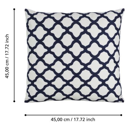Eglo - Almohada decorativa 45x45 cm blanco/azul