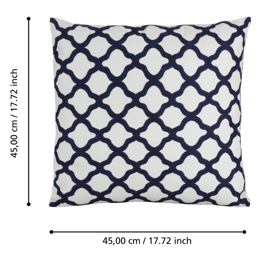 Eglo - Almohada decorativa 45x45 cm blanco/azul