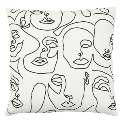 Eglo - Almohada decorativa 45x45 cm blanco/negro