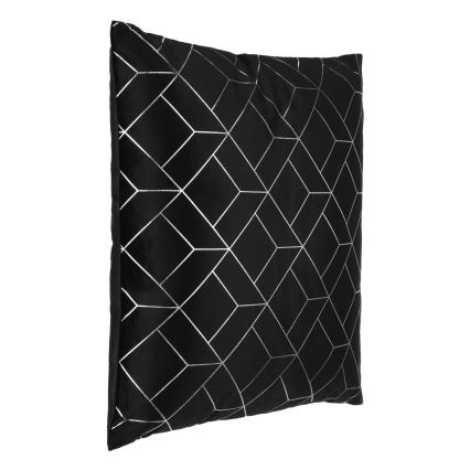 Eglo - Almohada decorativa 45x45 cm negro/plata