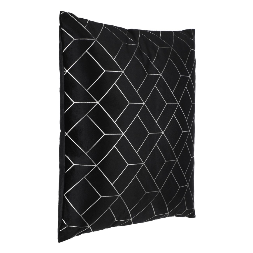 Eglo - Almohada decorativa 45x45 cm negro/plata