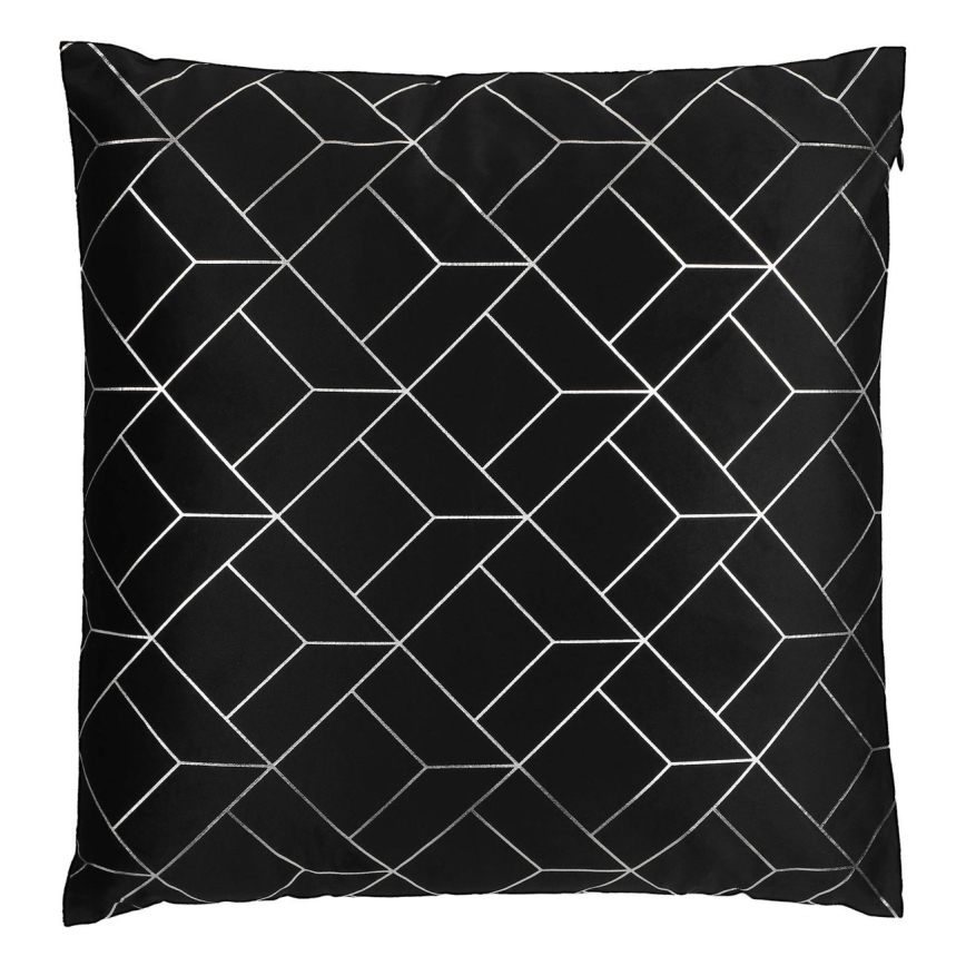 Eglo - Almohada decorativa 45x45 cm negro/plata