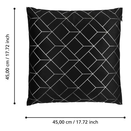 Eglo - Almohada decorativa 45x45 cm negro/plata