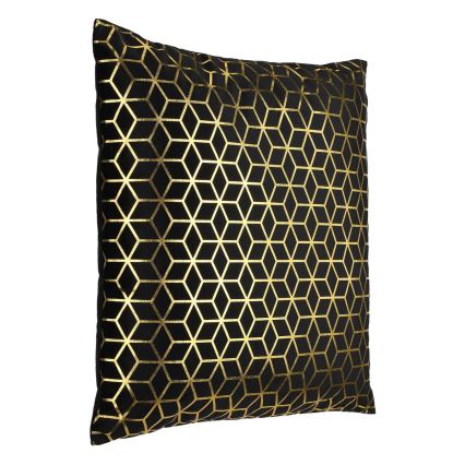 Eglo - Almohada decorativa 45x45 cm negro/dorado