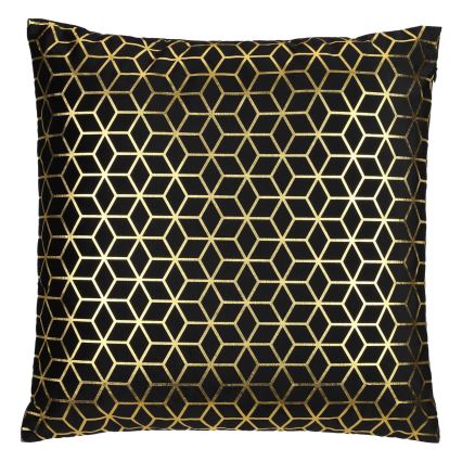 Eglo - Almohada decorativa 45x45 cm negro/dorado