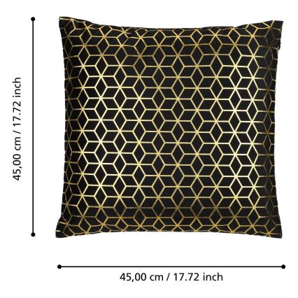 Eglo - Almohada decorativa 45x45 cm negro/dorado