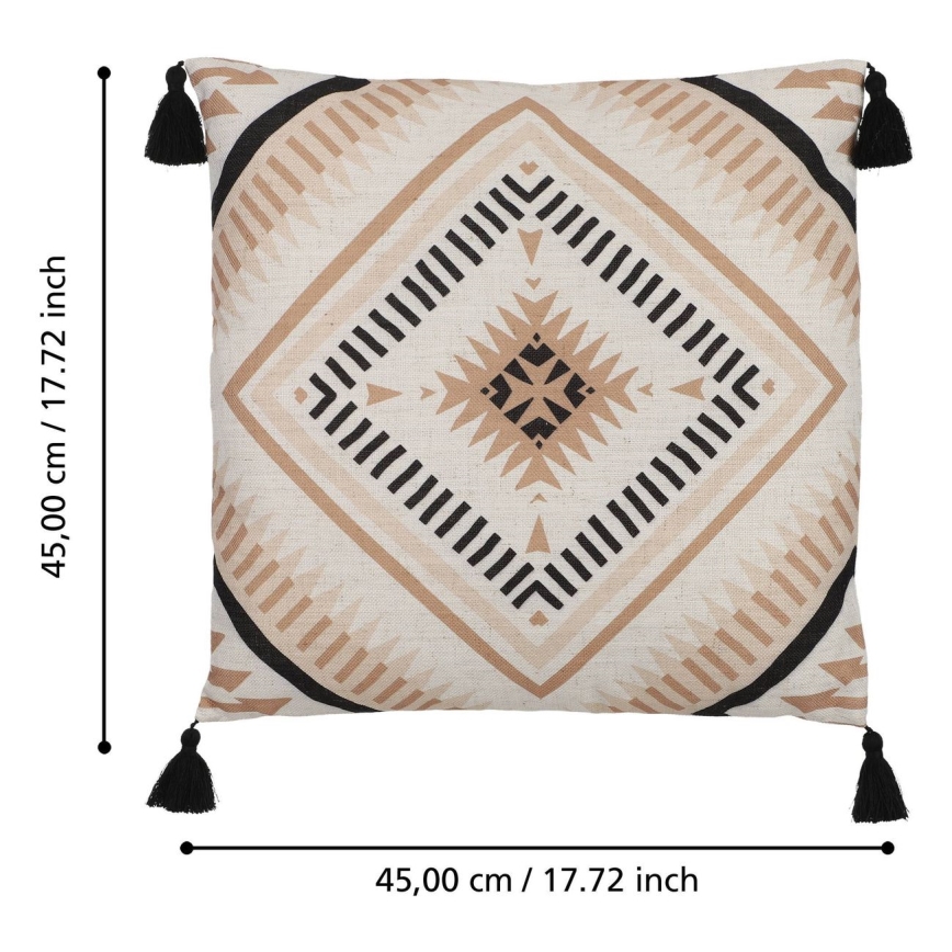 Eglo 420079 - Cojín decorativo CHEVERY 45x45 cm beige/negro