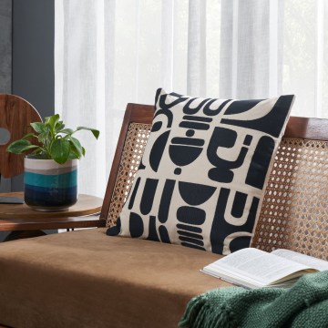 Eglo 420307 - Cojín decorativo CHEVERY 45x45 cm crema/negro