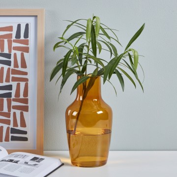 Eglo 421223 - Jarrón de vidrio SIRANANA 25x13,3 cm amarillo/ahumado