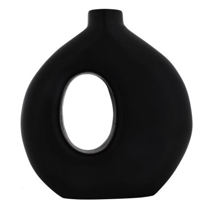 Eglo - Jarrón de madera 16,5x18 cm negro