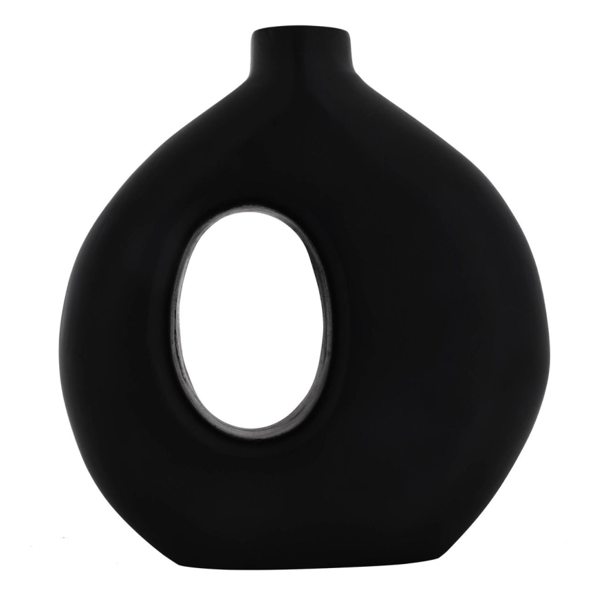 Eglo - Jarrón de madera 16,5x18 cm negro
