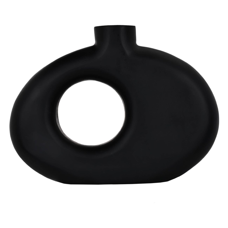 Eglo - Jarrón de madera 18x25,5 cm negro