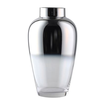 Eglo 421359 - Jarrón de vidrio KENYASI 27 x 15,5 cm, acabado cromado brillante