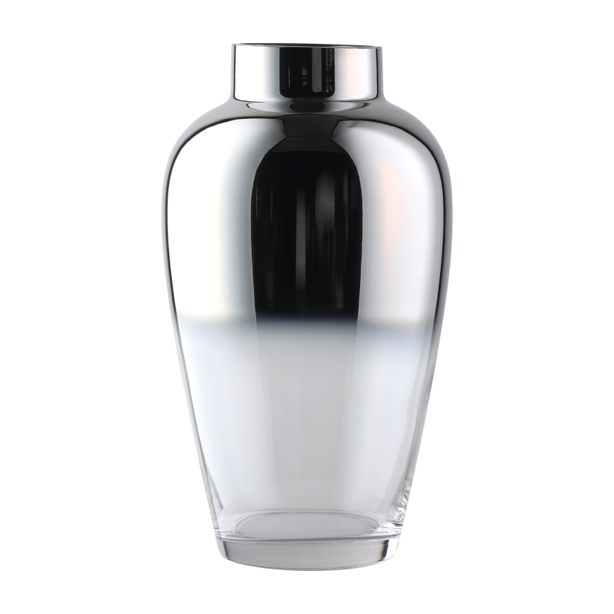 Eglo 421359 - Jarrón de vidrio KENYASI 27 x 15,5 cm, acabado cromado brillante