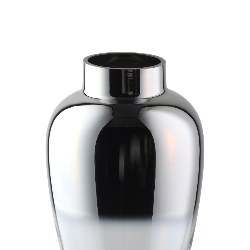 Eglo 421359 - Jarrón de vidrio KENYASI 27 x 15,5 cm, acabado cromado brillante