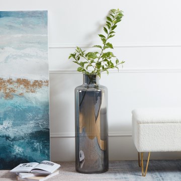 Eglo 421381 - Jarrón de vidrio NABAS 73x25 cm negro/ahumado