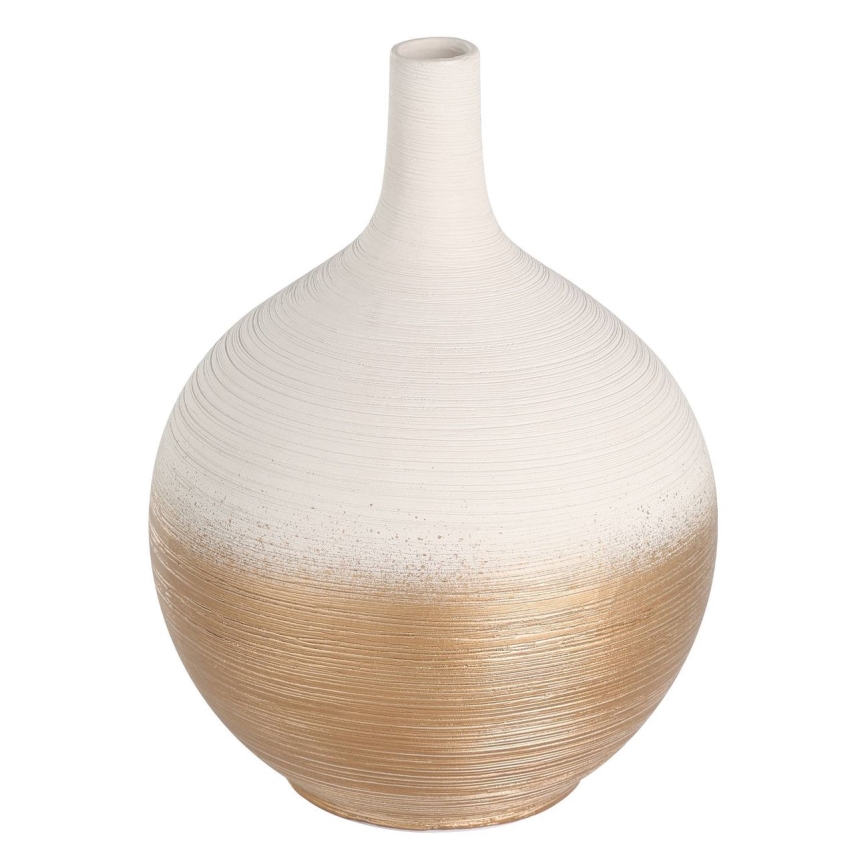Eglo - Jarrón de ceramica 22x16 cm blanco/dorado