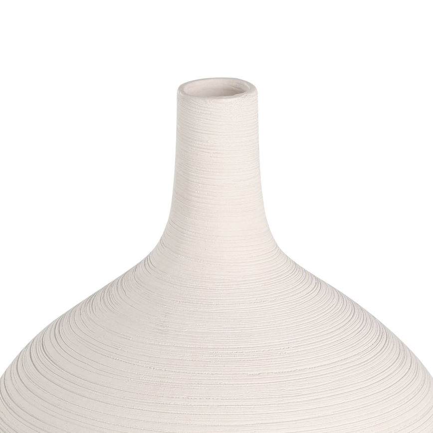 Eglo - Jarrón de ceramica 22x16 cm blanco/dorado