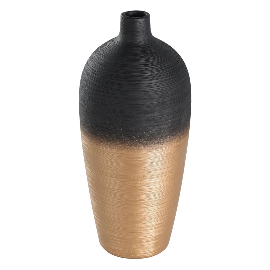 Eglo - Jarrón de ceramica 28x12,5 cm negro/dorado