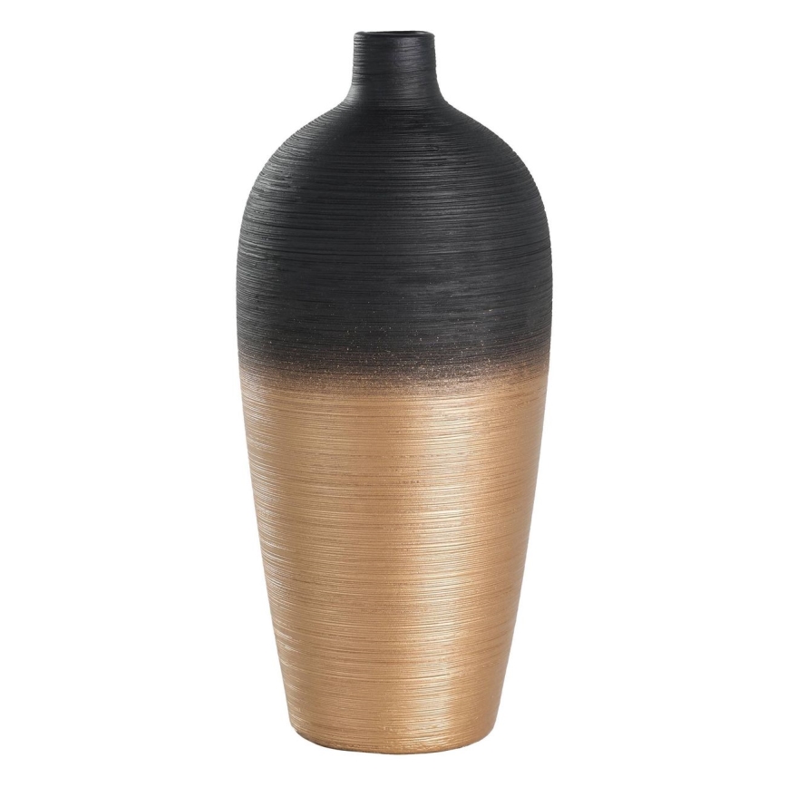 Eglo - Jarrón de ceramica 28x12,5 cm negro/dorado