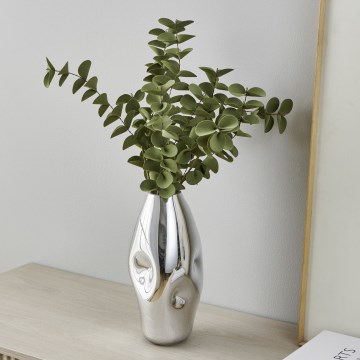 Eglo 421682 - Jarrón de vidrio XIPORAI 28,5 x 14,5 cm cromado brillante