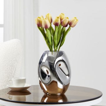 Eglo 421688 - Jarrón de vidrio XIPORAI 19,8x14,5 cm cromado brillante