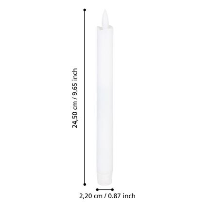 Eglo - SET de 2 Velas LED LED/1xAAA 24,5 cm blanca