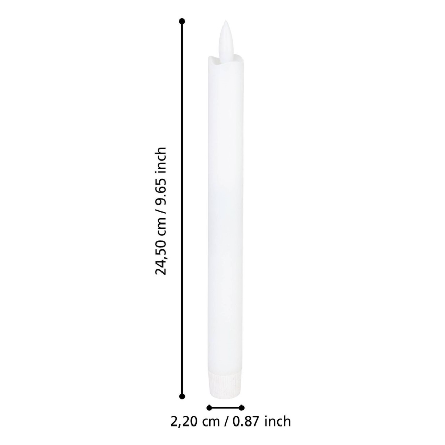 Eglo - SET de 2 Velas LED LED/1xAAA 24,5 cm blanca