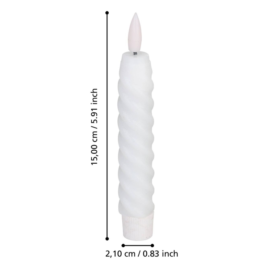 Eglo - JUEGO 2x Vela LED LED/1xAAA 15 cm blanco