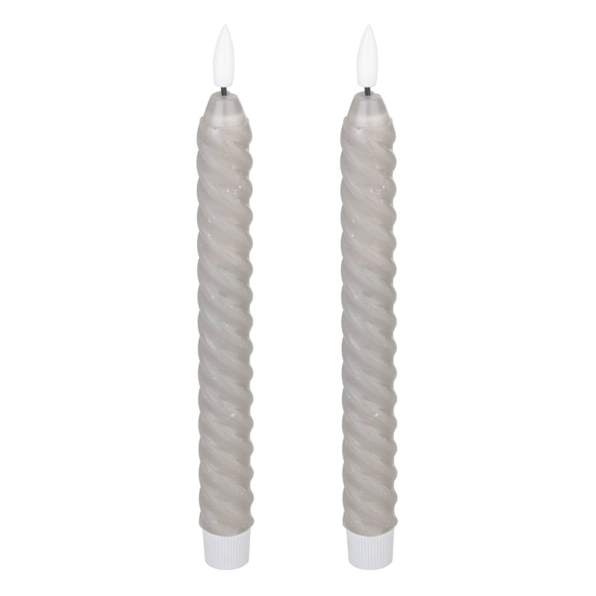 Eglo - JUEGO 2x Vela LED LED/1xAAA 25 cm gris