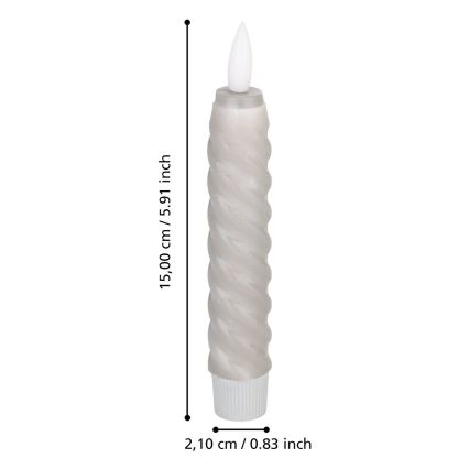 Eglo - JUEGO 2x Vela LED LED/1xAAA 15 cm gris