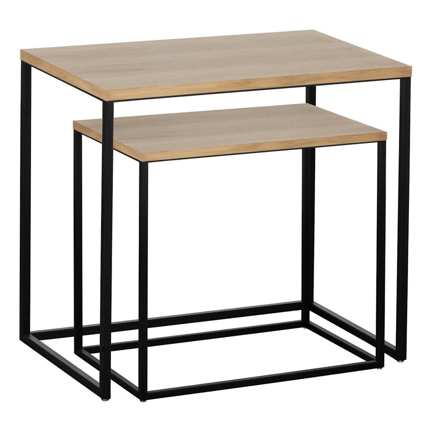 Eglo 424006 - Juego de 2 mesitas auxiliares TOZAWA marrón/negro