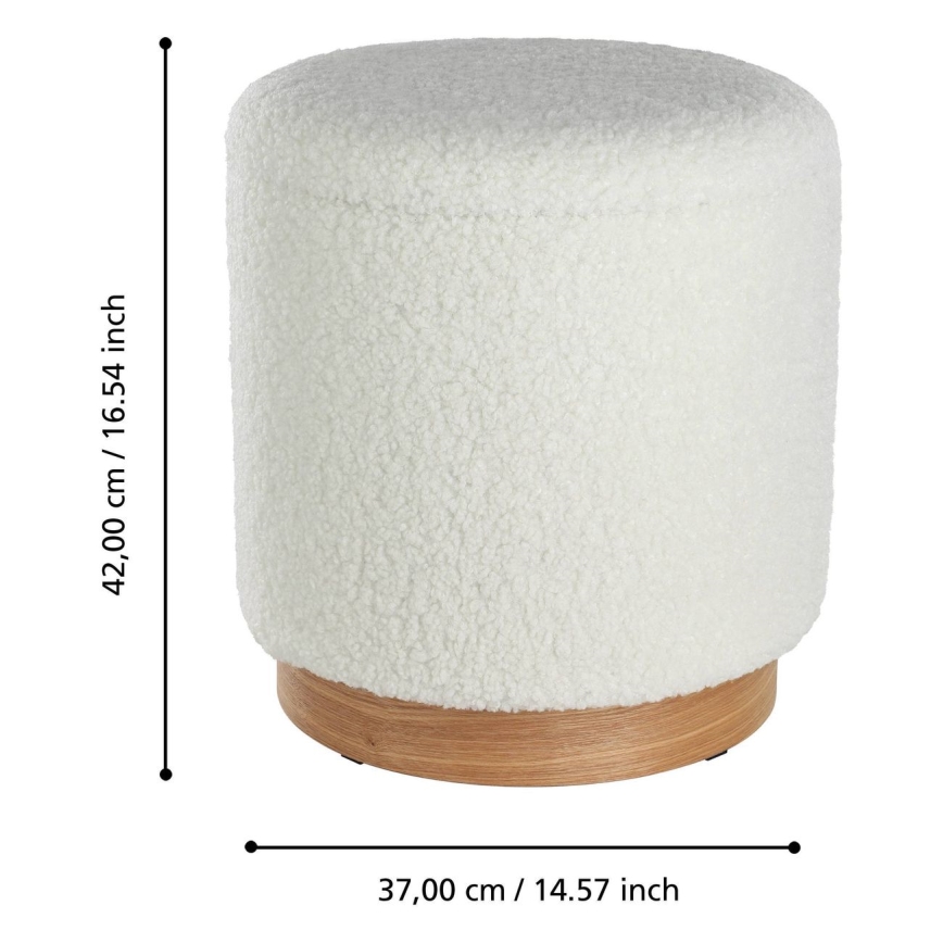 Eglo - SET 2x Taburete diá. 30,5/37 cm blanco